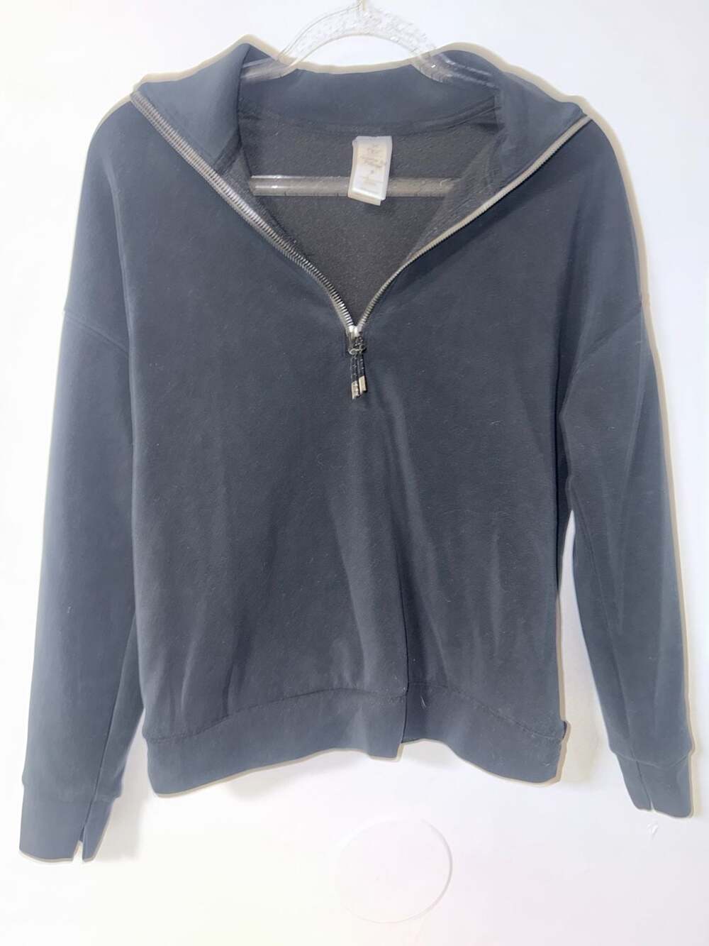 Member's Mark Quarter Zip Pullover Sweatshirt Size S Black